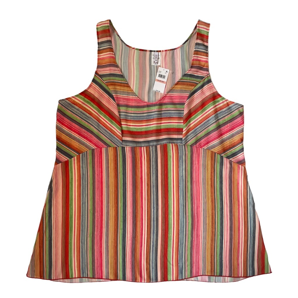 Becca by Rebecca Virtue Swimsuit Coverup Sleeveless Tank Striped Multicolor